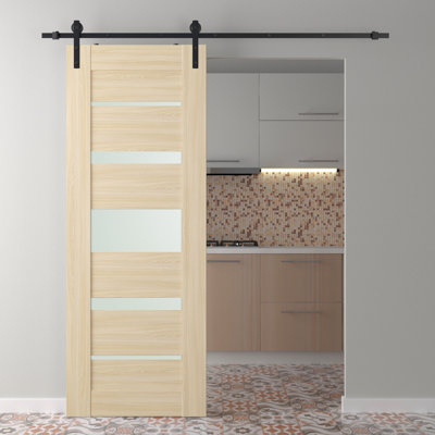 Porte de grange préfinie en bois manufacturé Avon 07-03