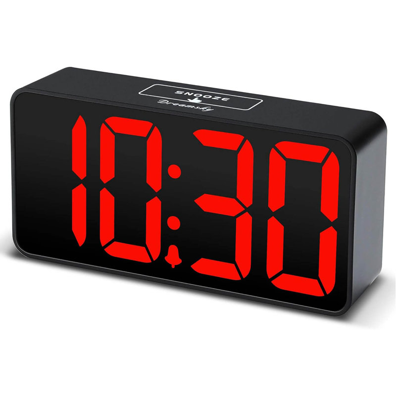 Alarm Clock For Bedroom, Large Big Numbers Display With Brightness Dimmer, Electric Bedside Desk Clock With USB Charging Port