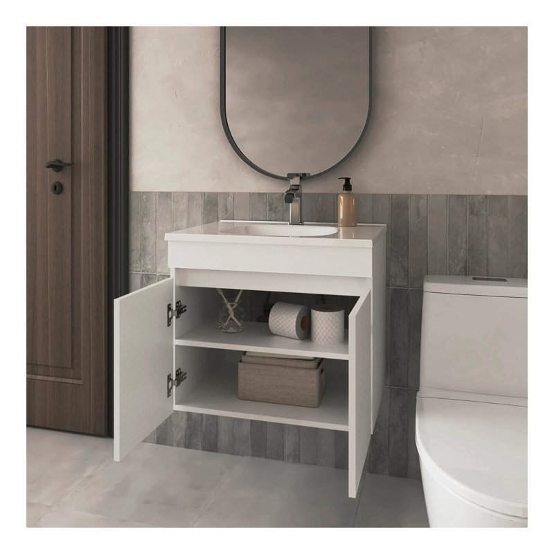 Meuble-lavabo avec 2 portes, Blanc