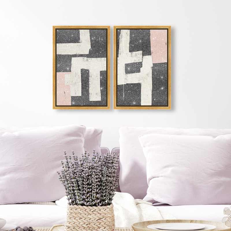 Placed Together Set Set by Oliver Gal, 11"H x 16"W, Gold Floater Frame