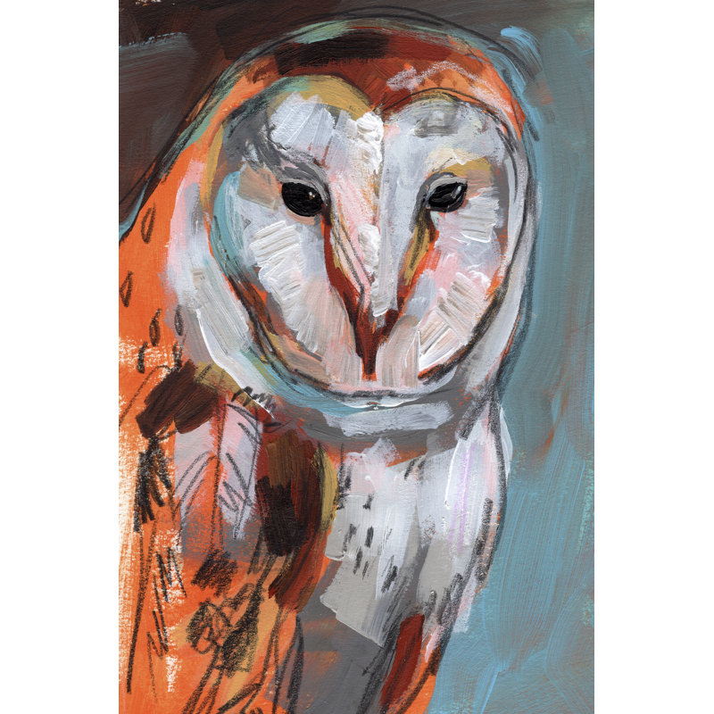 Optic Owl I by Jennifer Paxton Parker - Painting, Black Floater Framed, 76cm H x 51cm W