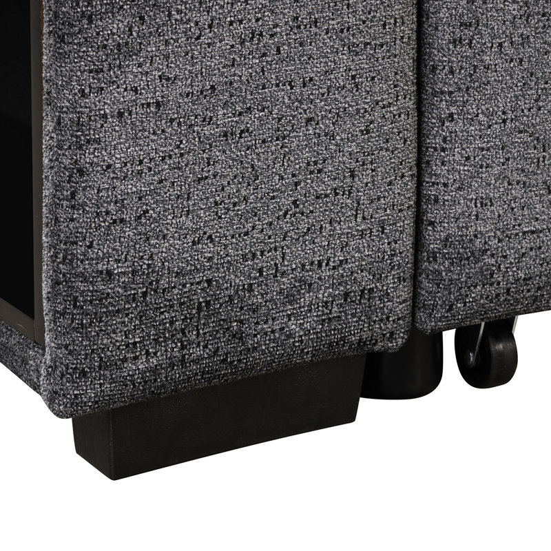 Lit convertible réversible avec tablette et 2 tabourets, lit escamotable en forme de L, lit d'appoint en velours bleu noir,