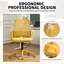 Chaise de bureau ergonomique monobloc en maille jaune avec soutien lombaire et roulettes silencieuses