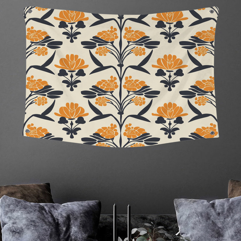 Tapisserie murale florale - Décoration murale florale, H 88 po x l 104 po