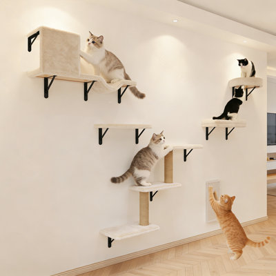 Ensemble de tablettes murales et de meubles pour chat 10 pièces KVida