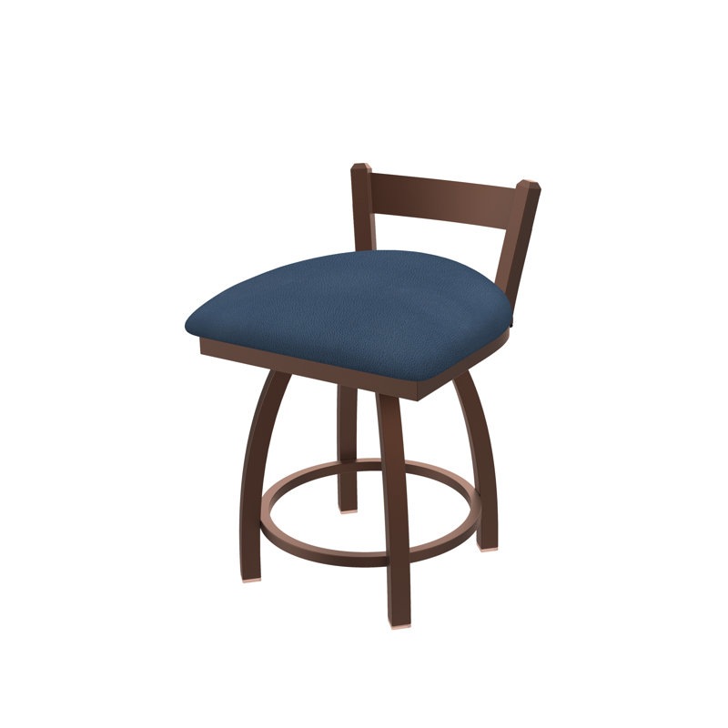 Tabouret de coiffeuse à dossier bas 18 po Catalina, Bronze, Vinyle - Rein Bay