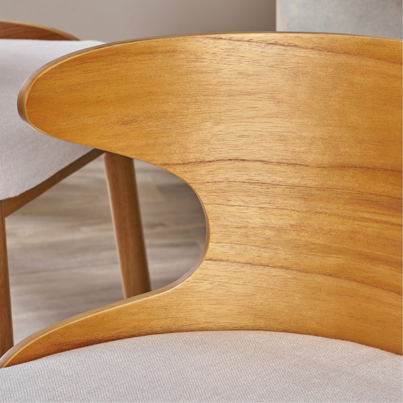 Ensemble de chaises de bar de style Mid-Century moderne avec sièges rembourrés et structure en bois d'hévéa durable, parfait pour un confort élégant