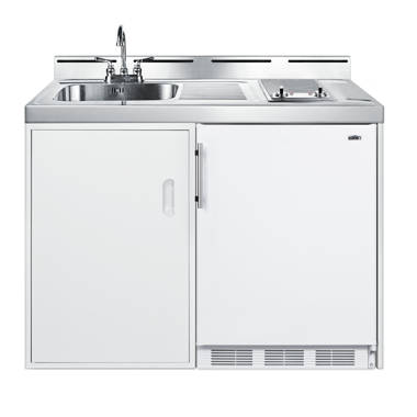 Avanti 30 Compact Miniature Kitchen, Stainless Steel Countertop, in White  (CK3016)