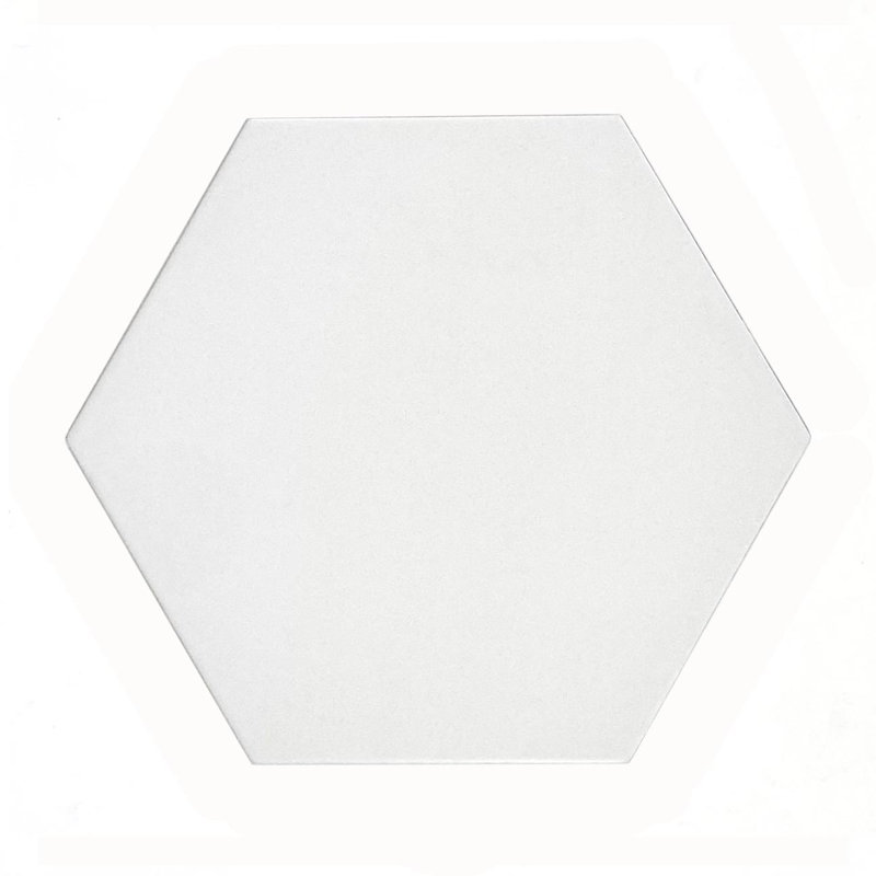 Lucia Hex 7"x 8" Porcelain Wall & Floor Tile, White