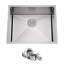 Évier de cuisine Blenzia à cuve unique, encastré sous plan, en acier inoxydable 304 de calibre 16, fabriqué à la main, avec crépine, 23 po x 18 po x 9 po