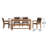 Fleur 7-Person Solid Wood Patio Dining Set