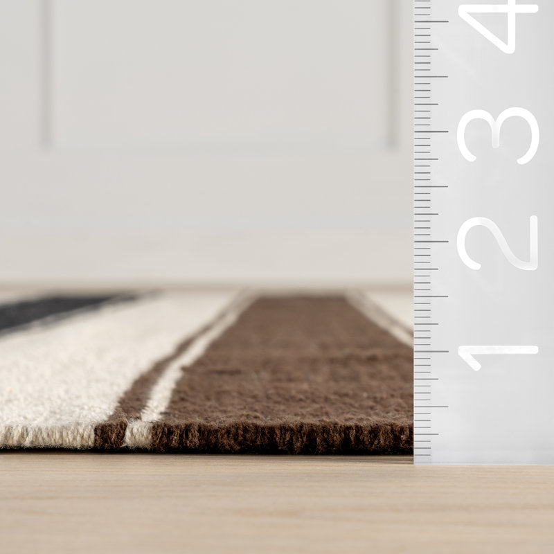 Quest Multicolor Striped Cotton 3' x 5' Area Rug