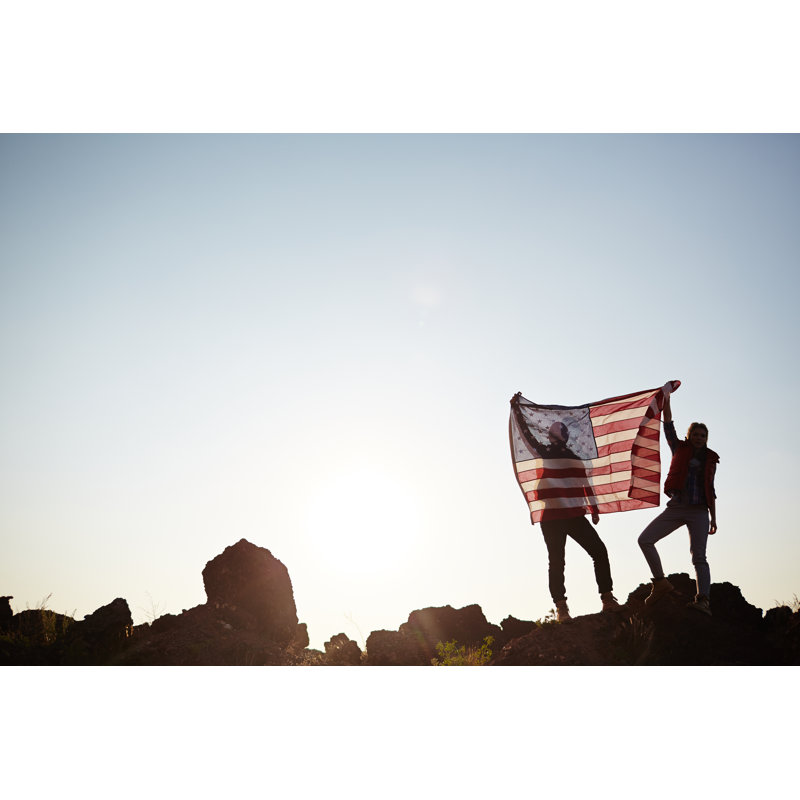 Couple on mountain 1 Piece Wrapped Canvas Wall Art, 81cm H x 122cm W