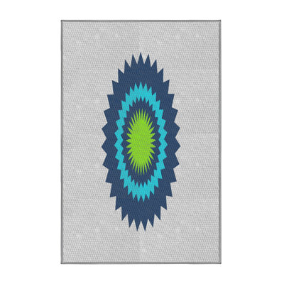 Tapis blanc/bleu/vert à tisser électrique