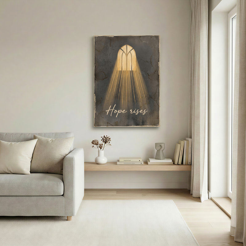 Ensemble d'un tableau sur toile « L'espoir renaît », H 48 po x l 32 po, Toile tendue