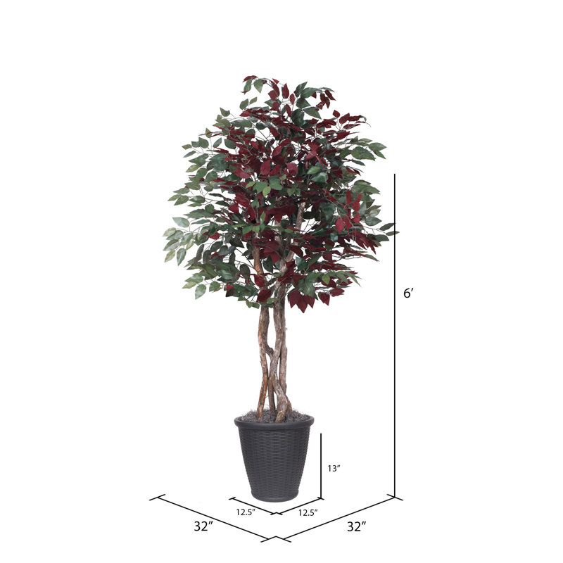 72'' Faux Tree in Pot, Gray