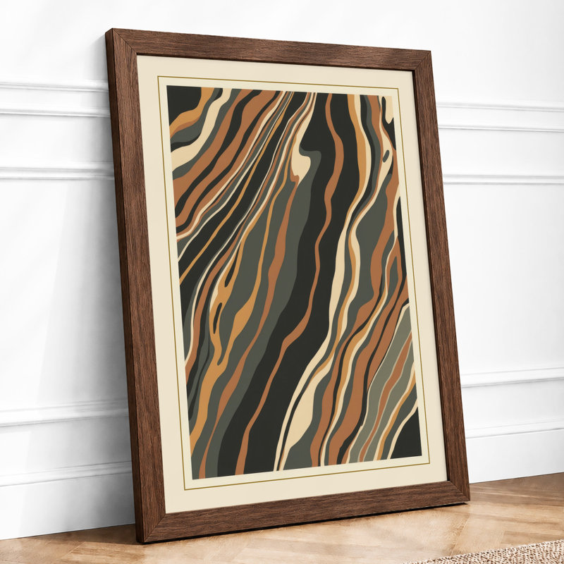 Flowing Rhythms Abstract - Print, A2 - 59.4 x 42.0 cm, Walnut