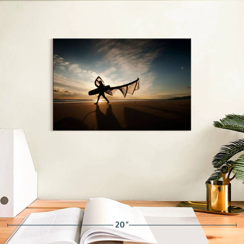 Silhouette de kitesurfer Sireci, H 8 po x l 12 po