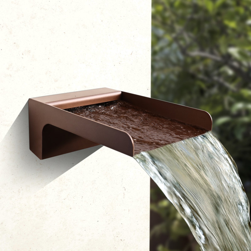 304 Stainless Steel Made Exquisite Handcrafted Waterfall Spout for Landscape, Water Fountain Spout Scupper Luxury Decoration for Pools, Ponds, Water Walls (Powder Coating)