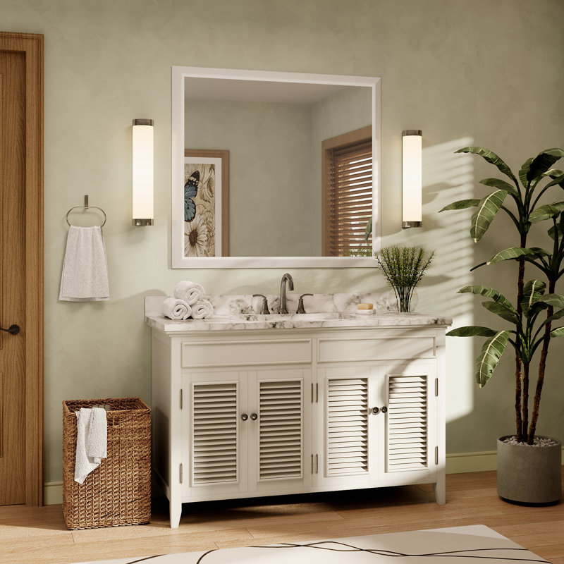 Miroir de meuble-lavabo mural Molly, 40 po x 36 po, Blanc
