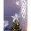 Étoile creuse argentée 3D pour sapin de Noël avec projecteur de flocons de neige rotatif