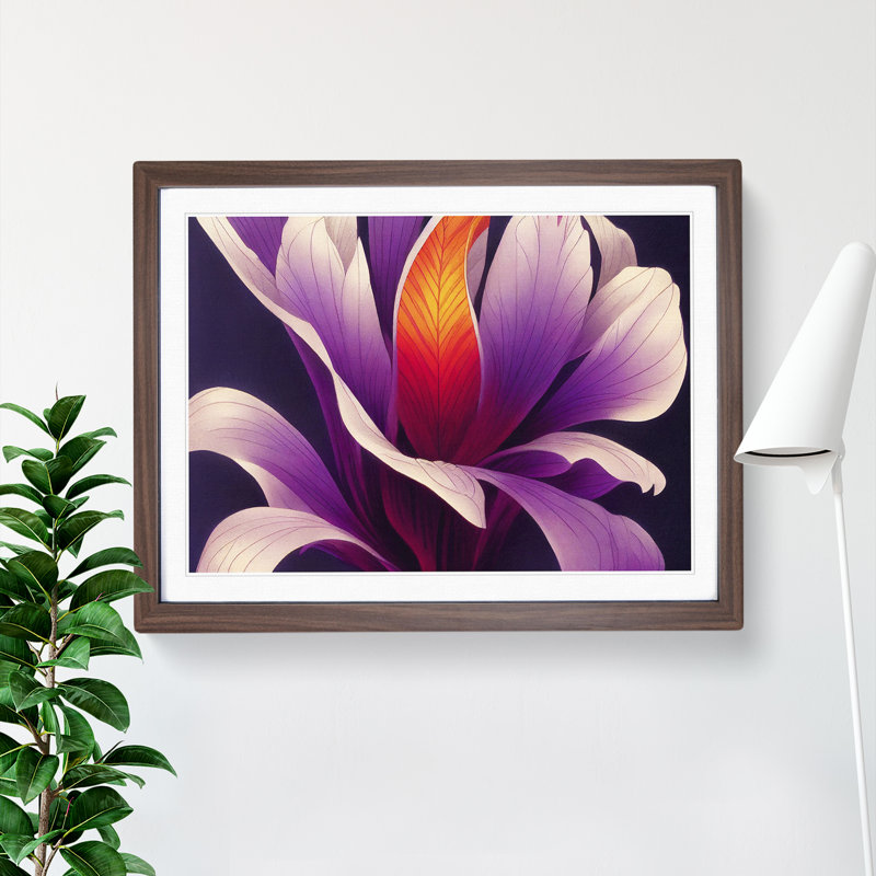 Sweet Flower - Single Picture Frame Print, 34cm H x 46cm W x 2cm D, Walnut
