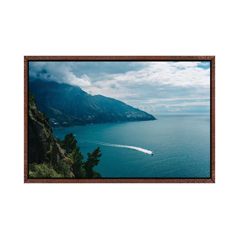 Amalfi Coast Boats VII by Bethany Young - Print on Canvas, Classic Brown Wood Framed, 66.04 cm H x 45.72 cm W