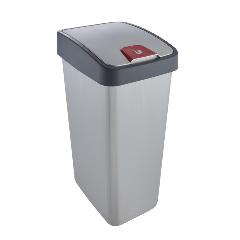 Keeeper waste bin with flip lid, Grey/Dark Grey, 11.88, 61.50" H x 30" W x 40" D