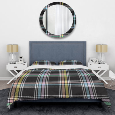 Ensemble de housse de couette en microfibre noir / brun 2 pièces