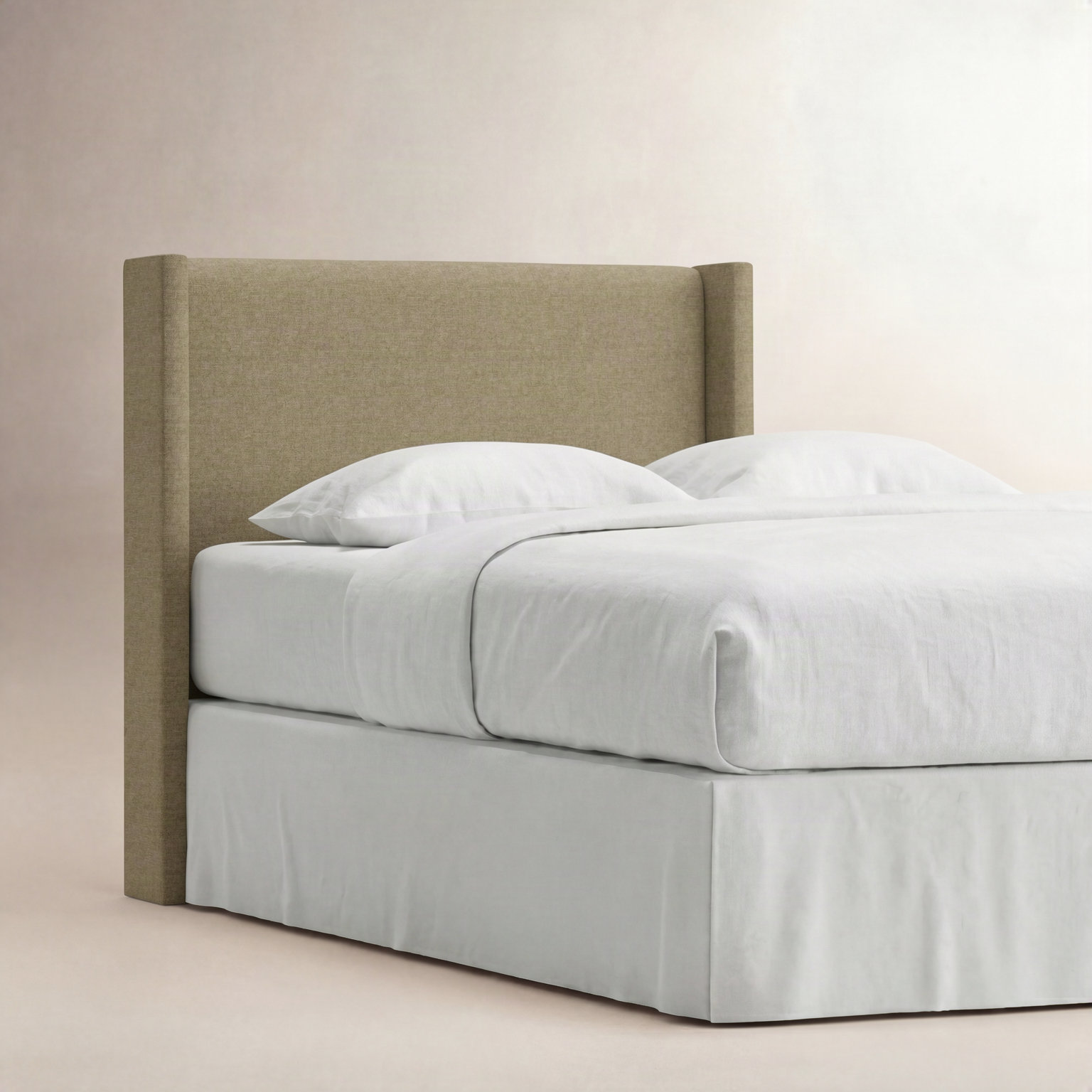 Hanson Pine Headboard, King, Zuma Natural Textured Linen
