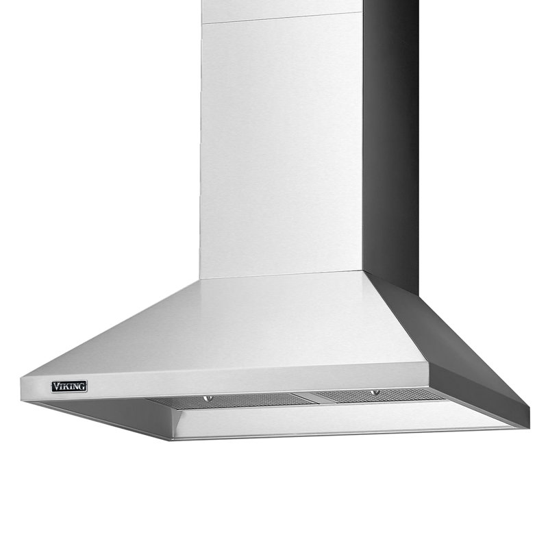 30" Wide Chimney Wall Hood + Ventilator, Stainless Steel