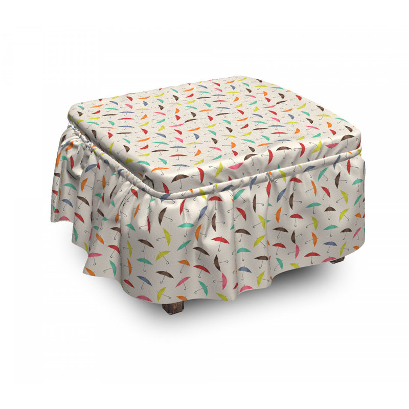 Housse pour repose-pieds arc-en-ciel parasols