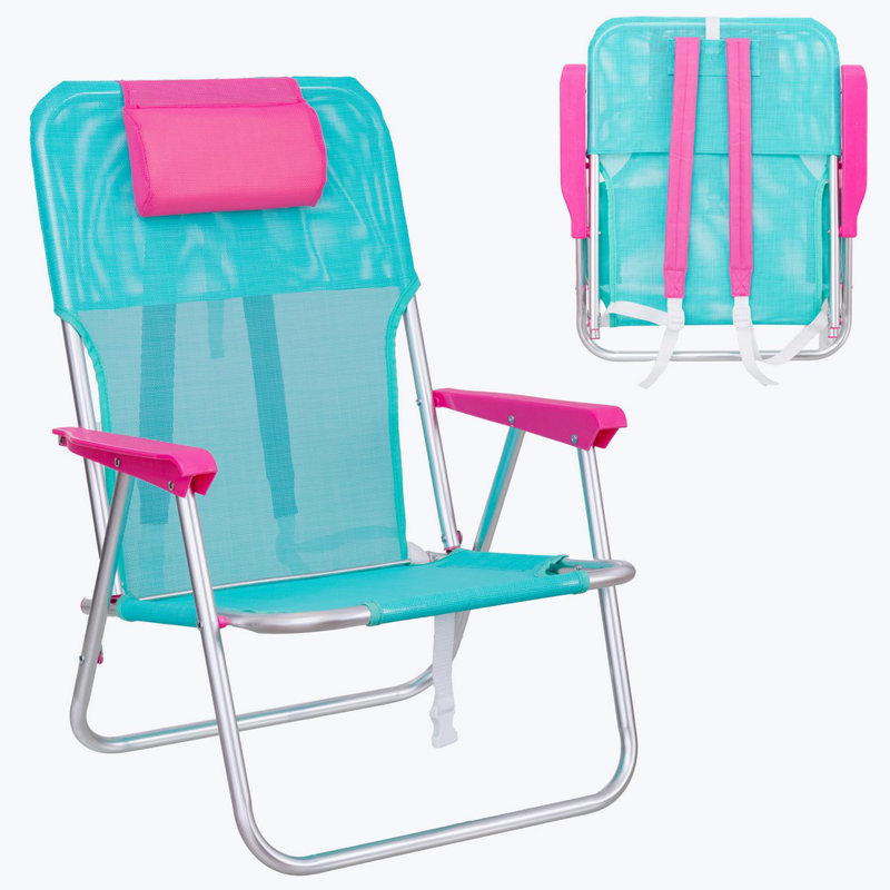 Folding Beach Chair, Turquoise