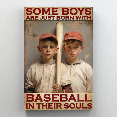 Just Born With Baseball - 1 pièce, impression sur toile tendue