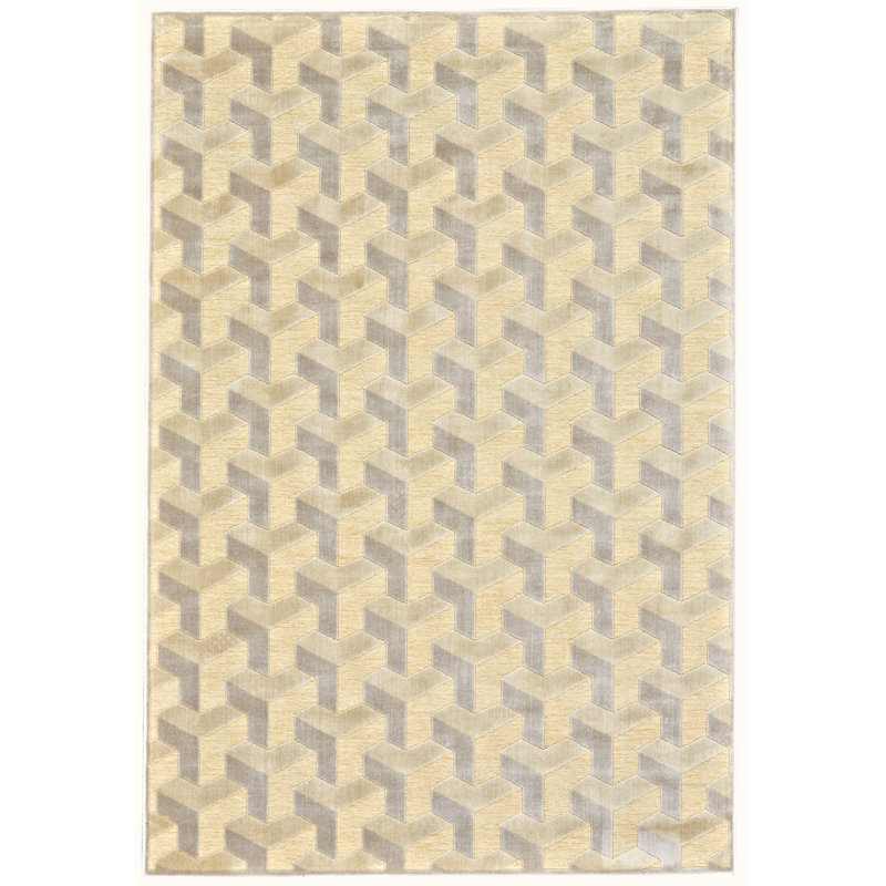 Viscose Geometric Indoor Rug, Rectangle 9'8" x 12'7"