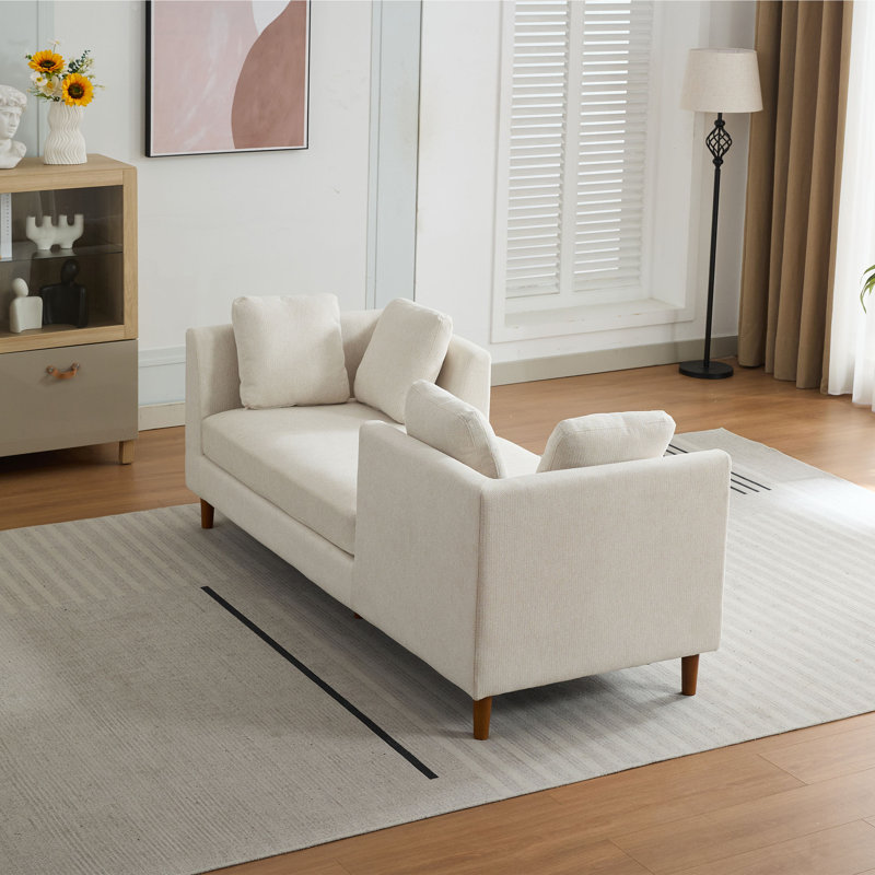 Lit de jour avec méridienne moderne rembourrée, Beige