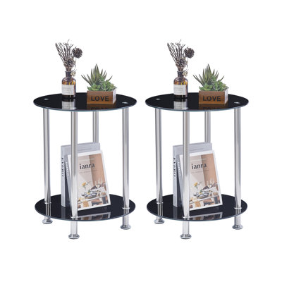 Petronila Glass Top End Table Set