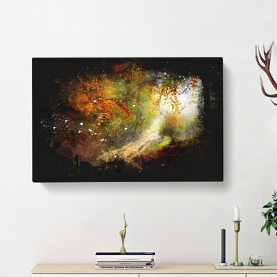 Autumn Forest Paint Splash - Wrapped Canvas