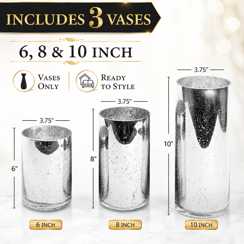  Ensemble de 3 vases en argent