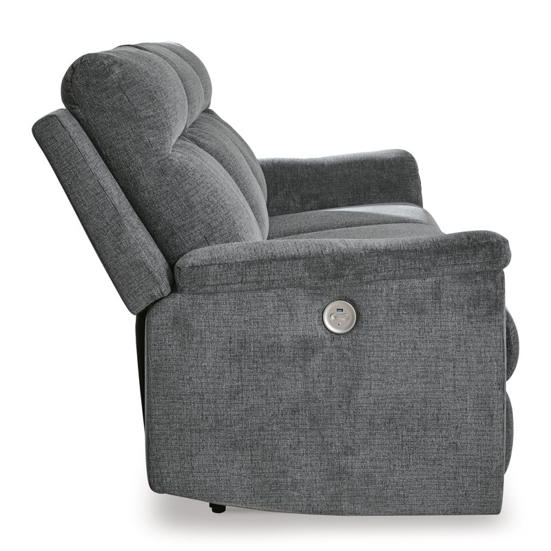 Doux Styles Power Reclining Sofa, Dark Gray