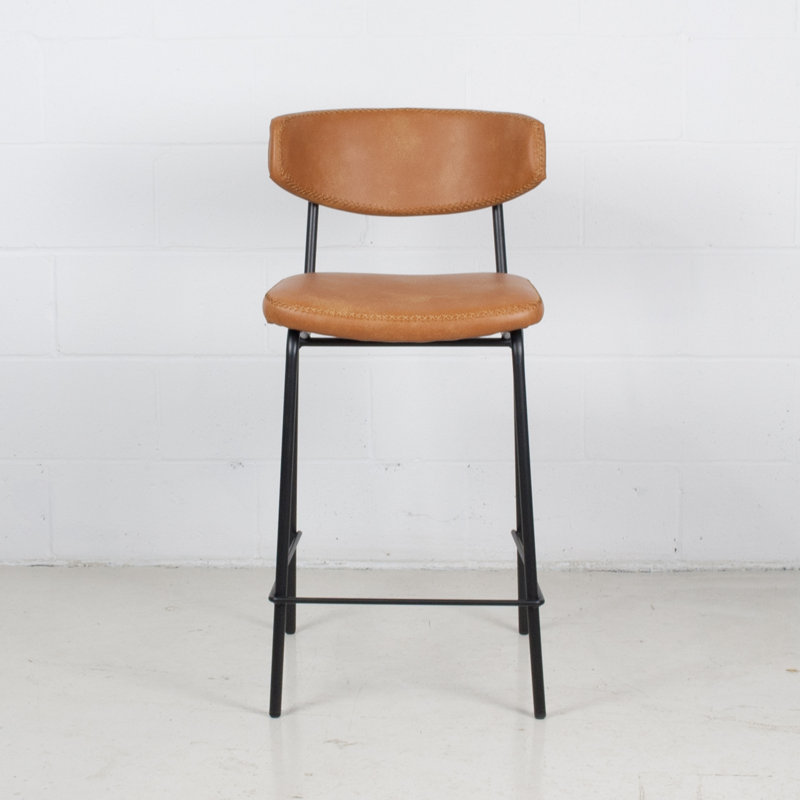 Tabouret de bar et de comptoir Macey (29 po / 26 po), Selle de cuir, Tabouret de comptoir (siège d'une hauteur de 26 p