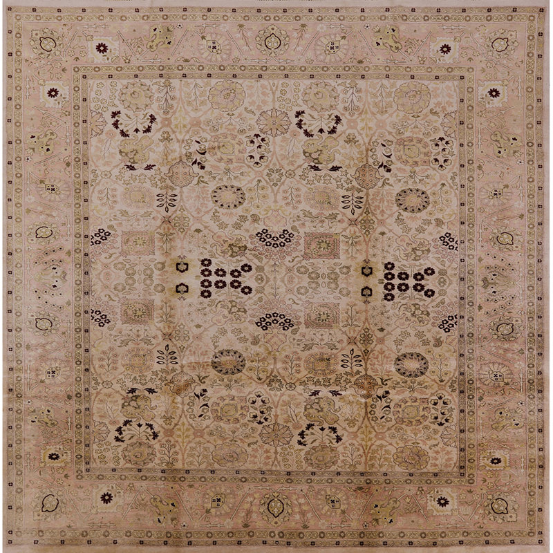 Tapis oriental beige, Carré 5 pi