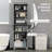Cabinets, Tall Narrow Bathroom Storage (23.5”W x 11.75”D x 71.75”H) with 2 Cabinets, Adjustable Shelves &amp; Countertop, Slate Gray | MDF | Contemporary-698814006