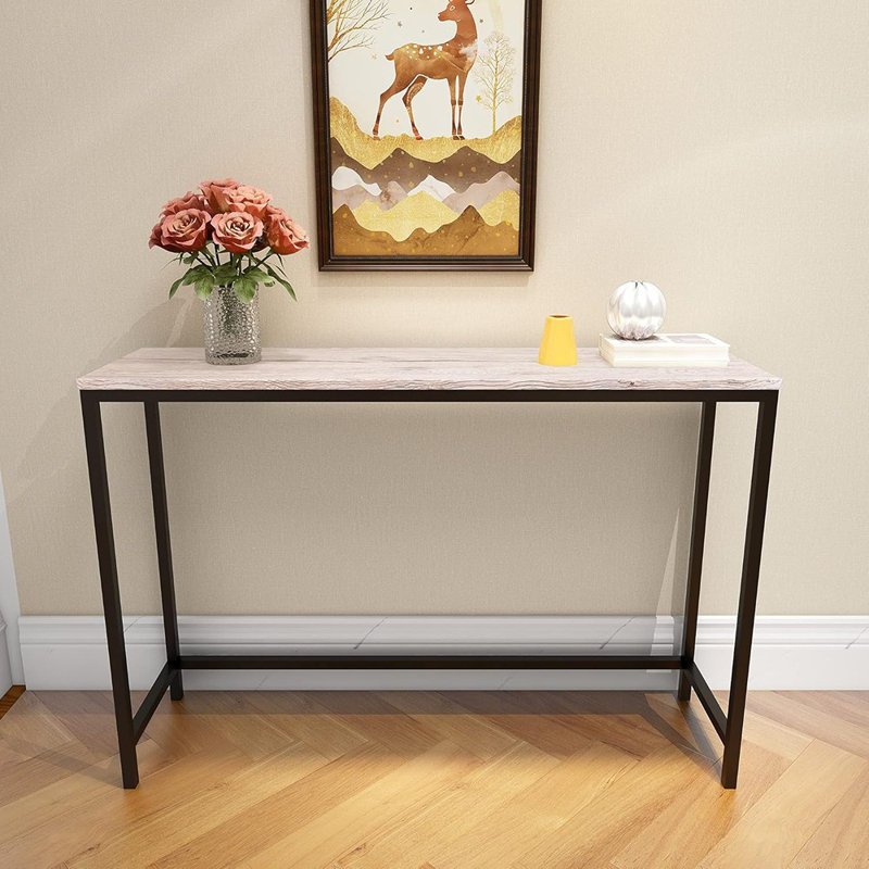 Narrow Entryway Console Table – White Oak