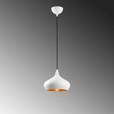 Elegant Scandinavian Chandelier, 22 x 22 inches, Adjustable Height up to 45.3 inches | Metal Body, White Finish, E27 Socket (Max 40W) | Perfect for Modern Living Room, Dining Area & Entryway Lighting