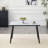 Modern Minimalist Rectangular Dining Table, Suitable For 4-6 People. Tempered Glass Countertop+Lower MDF Board, Imitation Marble Texture, Black Metal Tapered Legs. Suitable For Minimalist Restaurants.-768176033