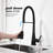 Pull Down Kitchen Faucet In Stainless Steel, Matte Black, 360 Rotating Nozzle, Two Water Output Settings, Straightforward To Control Temp & Flow Steel , Rotatable Effortless Manage Temperature And