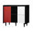 Sideboard Buffet Cabinet, Black Storage Cabinet With Red Doors, 2 Drawers With Unique Panel Styling And 2 Open Storage Compartment, Modern Coffee Bar Cabinet Accent Cabinet For Kitchen, Dining Room,-153082968