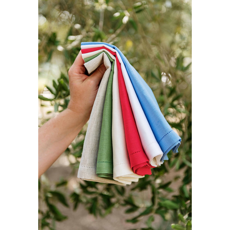 Tessuti Sage Round Placemats With White Stitching, Green