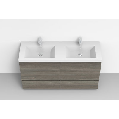 Ensemble de meuble-lavabo double 71 "avec miroir